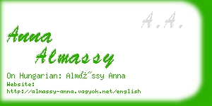 anna almassy business card